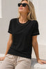 T-SHIRT DONNA LOSAN GIROCOLLO BORCHIE COTONE ART. LWMAP0105 26011