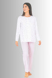 PIGIAMA LUNGO DONNA SERAFINO PURO COTONE FANTASIA NUVOLE MARCA ZERO ART. 4822E