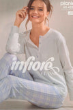 PIGIAMA DONNA SERAFINO PURO COTONE POIS QUADRI INFIORE ART.654229