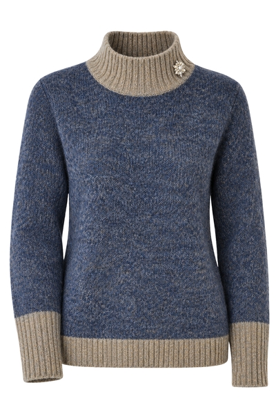 MAGLIONE DONNA SEASONS OF GRACE LUPETTO BORDI IN CONTRASTO ART. 302