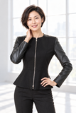 GIUBBINO DONNA CANNELLA FULL ZIP DETTAGLI EFFETTO PELLE ART. GIAC1DD67 09