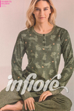PIGIAMA DONNA TERMO COTONE SERAFINO BOTTONI CONIGLI  INFIORE ART. RBB652841