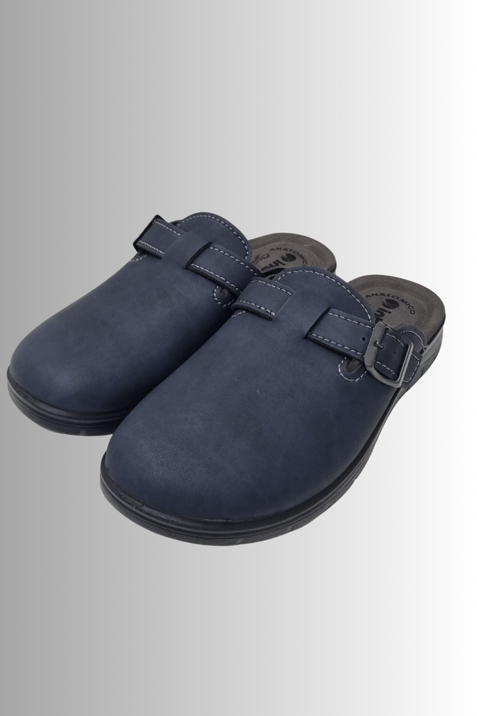 CIABATTA PANTOFOLA UOMO RAGAZZO CLASSICA PELLE FIBBIA MARCA INBLU BG33