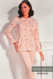 PIGIAMA DONNA RAGAZZA TERMO COTONE SERAFINO FIORI MARCA NOTTINGHAM ART. NPA381