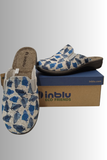 CIABATTE DONNA FELTRO ECOFRIENDS FANTASIA MORBIDE COMODE ELASTICO INBLU ART. OD07