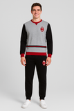 PIGIAMA UOMO TERMO COTONE SERAFINO LOGO SQUADRA MILAN POLSINI ART. MT101015
