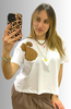 T-SHIRT DONNA GRIFFAI MANICA CORTA RICAMO FIORE COTONE ART. 6515