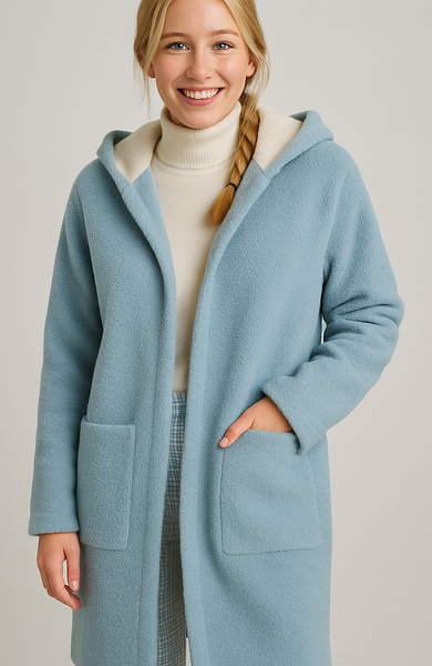 CAPPOTTO DONNA CAPPUCCIO AUTOMATICA TASCHE MORBIDO MARCA PEGGY-HO ART.SG154