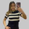 T-SHIRT  FANTASIA A RIGHE MANICA CORTA ELASTICA MORBIDA TIPPOSI ART. 10058999
