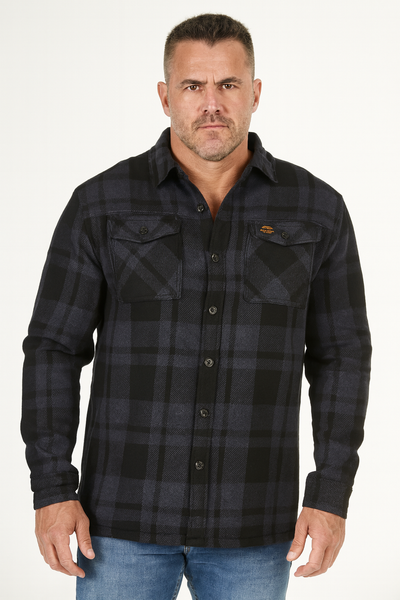 CAMICIA GIACCA UOMO BOTTONI FELPATA SCOZZESE MARCA SUPERDRY ART.M4010548A