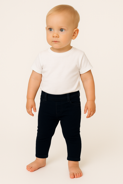 PANTALONE NEONATA BABY EFFETTO VELLUTO ELASTICO VITA TASCHE MARCA LOSAN ART.1286008AL
