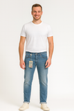 JEANS UOMO ZIP BOTTONE SCHIARITO MARCA INCOR ART.BRONZO