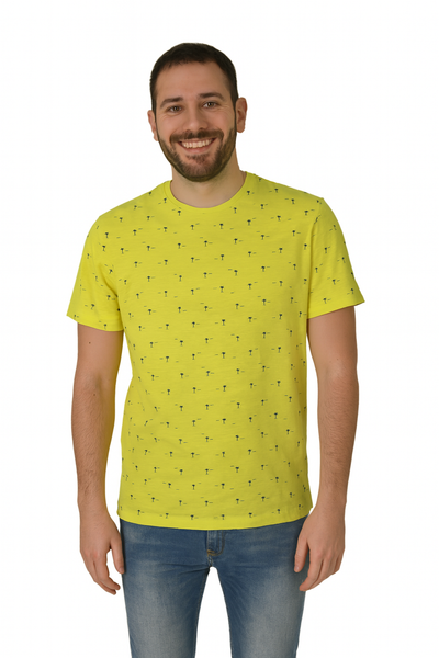 T-SHIRT UOMO COTONE MEZZA MANICA GIROCOLLO PALME MARCA LOSAN ART. 311-1031AL