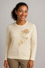 MAGLIONE DONNA RAGAZZA GIROCOLLO STRASS FIORI MARCA ELEONORA DELBONO ART. NL611
