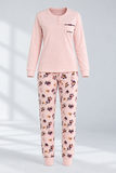 Pigiama rosa con pantaloni floreali.png
