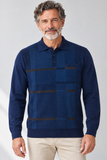 Polo in maglia blu navy geometrica-1.png