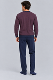 Completo pigiama uomo bordeaux e blu navy.png