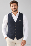 Gilet blu sartoriale con fazzoletto-1.png