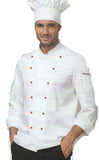 GIACCA CUOCO CHEF CUCINA BOTTONI ROSSO TRICOLORE MARCA SIGGI ART. CARUSO 28GA0177