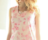 PIGIAMA DONNA RAGAZZA CORTO COTONE PIZZO FANTASIA FARFALLE MARCA INFIORE ART.534