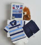 COMPLETO NEONATO POLO FANTASIA RIGHE PANTALONCINI MIX'N MATCH ARNETTA ART. 70056S