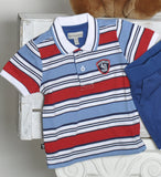 COMPLETO NEONATO POLO FANTASIA RIGHE PANTALONCINI MIX'N MATCH ARNETTA ART. 70056S
