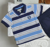 COMPLETO NEONATO POLO FANTASIA RIGHE PANTALONCINI MIX'N MATCH ARNETTA ART. 70056S
