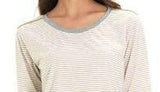 MAGLIA DONNA MANICHE TRE QUARTI RIGHE APPLICAZIONI SPALLE EMMEBIVI ART.44403