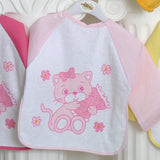 SET REGALO NEONATA MANGIAPAPPA COTONE MANICHE MARCA ROBY BABY ART. B5131