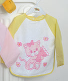 SET REGALO NEONATA MANGIAPAPPA COTONE MANICHE MARCA ROBY BABY ART. B5131