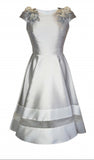 ABITO DONNA RAGAZZA CERIMONIA ELEGANTE GODET AMPIO APPLICAZIONI MARCA CARLA RUIZ ART.94798