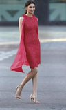 ABITO DONNA RAGAZZA CERIMONIA ELEGANTE TUBINO PIZZO TULLE MARCA CARLA RUIZ ART.94715