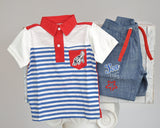 COMPLETO NEONATO BAMBINO POLO RIGHE PANTALONCINO MIX'N MATCH ARNETTA ART. 72311