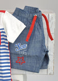 COMPLETO NEONATO BAMBINO POLO RIGHE PANTALONCINO MIX'N MATCH ARNETTA ART. 72311