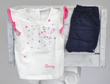 COMPLETO NEONATA BIMBA MAGLIETTA CONIGLIO PANTALONCINO MIX'N MATCH ART.72355