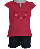 COMPLETO BAMBINA MAGLIA RICAMI PANTALONCINO SPORT MODA MIX'N MATCH ARNETTA ART.72458