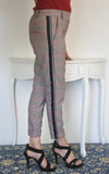 PANTALONE DONNA RAGAZZA ELEGANTE PRINCIPE DI GALLES BANDA LATERALE ELEONORA AMADEI ART.2180263