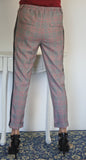 PANTALONE DONNA RAGAZZA ELEGANTE PRINCIPE DI GALLES BANDA LATERALE ELEONORA AMADEI ART.2180263
