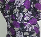 CASACCA BLUSA CAMICIA DONNA RAGAZZA ELEGANTE SCOLLO TONDO FANTASIA FIORI ART.13179