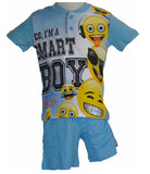 PIGIAMA CORTO BAMBINO COTONE SERAFINO STAMPA SMILE MARCA EMOJI ARNETTA ART. 46307 10