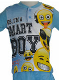 PIGIAMA CORTO BAMBINO COTONE SERAFINO STAMPA SMILE MARCA EMOJI ARNETTA ART. 46307 10