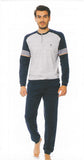 PIGIAMA UOMO RAGAZZO PUTO COTONE INSERTI CONTRASTO MARCA BIP BIP ART.1451