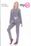 PIGIAMA DONNA RAGAZZA MICR O PILE SERAFINO CANE MARCA MYPI ART.2072