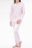 PIGIAMA DONNA RAGAZZA APERTO BOTTONI TERMO COTONE FIORI MARCA MANUELA ART.0948