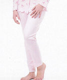 PIGIAMA DONNA RAGAZZA APERTO BOTTONI TERMO COTONE FIORI MARCA MANUELA ART.0948