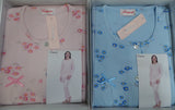 PIGIAMA DONNA RAGAZZA APERTO BOTTONI TERMO COTONE FIORI MARCA MANUELA ART.0948