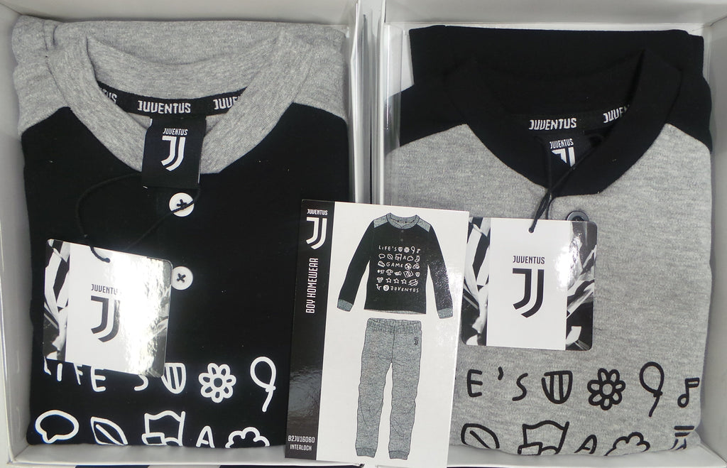 PIGIAMA BAMBINO TERMO COTONE SERAFINO LOGO SQUADRA JUVENTUS JUVE POLSINI  ART. JT201035