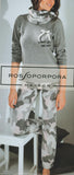 PIGIAMA DONNA RAGAZZA GIROCOLLO PUNTO MILANO CAMOUFLAGE ROSSOPORPORA ART.GIUDITTA