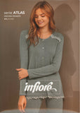 PIGIAMA DONNA RAGAZZA APERTO VISCOSA PIZZO MARCA INFIORE AR T.VEG650042