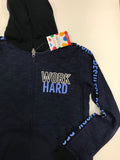 FELPA GARZATA BAMBINO ZIP CAPPUCCIO TASCHE STAMPE MARCA LOSAN ART.013 6020AL